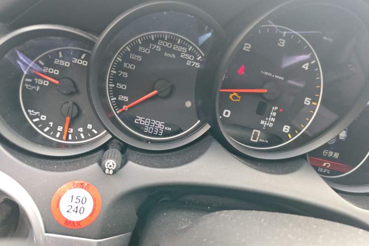 Used Porsche Cayenne  Odometer Close Up