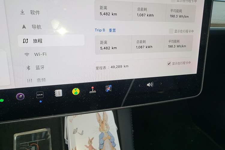 Used Tesla Model 3 2021 Performance High-Performance All-Wheel-Drive Version Odometer Close Up