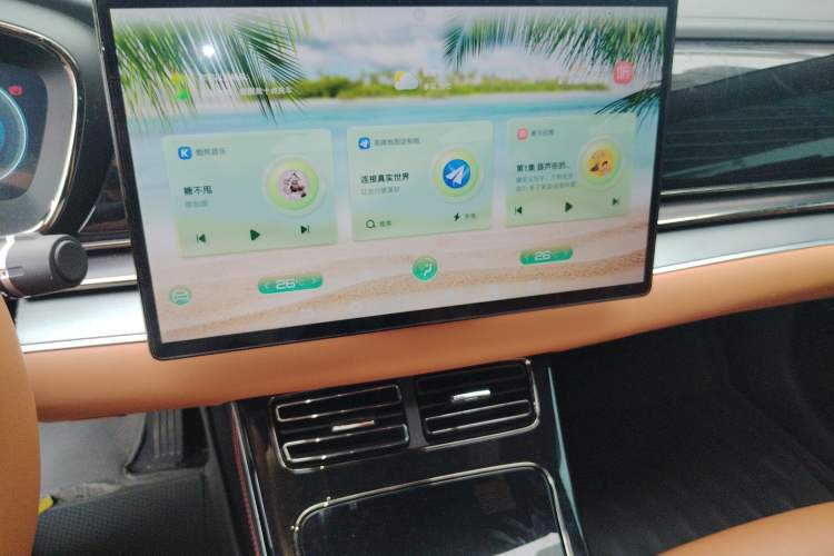 Used BYD Han 2022 EV Genesis Edition 715KM Front-Wheel-Drive Prestige Model Audio And AC Panel