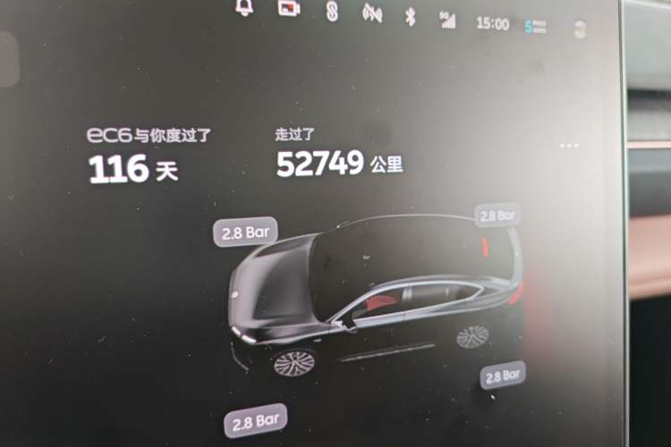 Used Nio EC6 2023 75 kWh Odometer Close Up