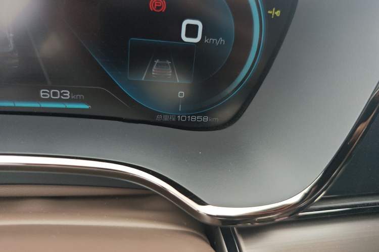 Used BYD Han 2020 EV Long-Range Luxury Model Odometer Close Up