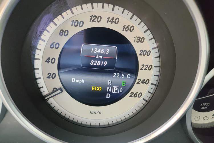 Used Mercedes-Benz E-Class 2015 E 260 L Sport Luxury Model Odometer Close Up