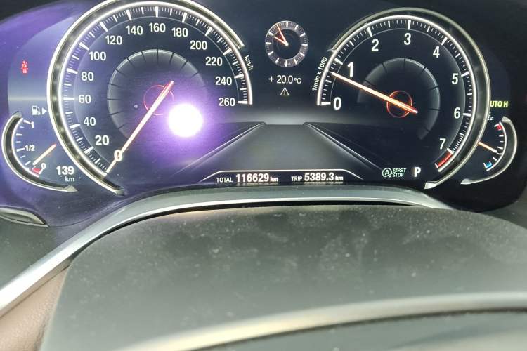 Used BMW 7 Series 2016 730Li Luxury Model Odometer Close Up