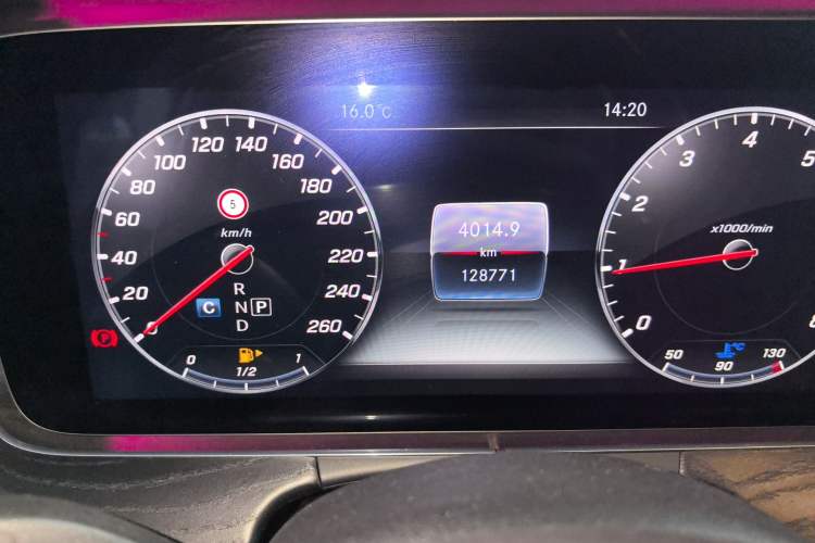 Used Mercedes-Benz E-Class 2016 E 300 L Sporty and Stylish Model Odometer Close Up