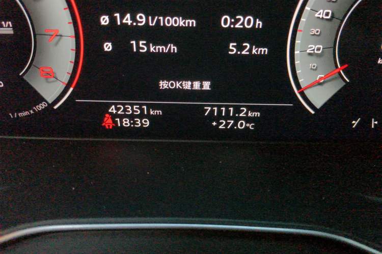 Used Audi Q5L 2022 Updated 40T Luxury Dynamic Edition Odometer Close Up