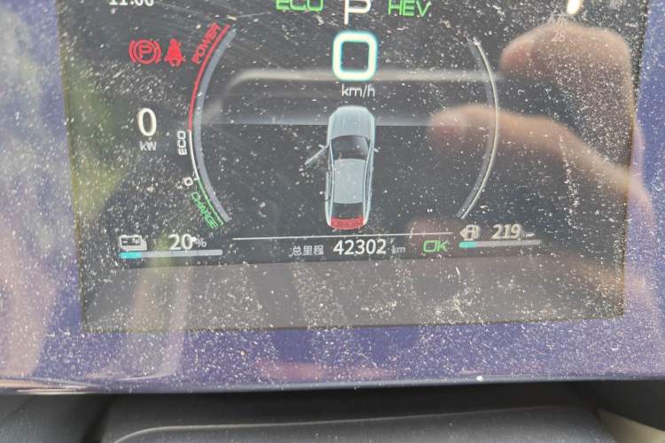 Used BYD Qin PLUS 2021 DM-i 55KM Flagship Model Odometer Close Up