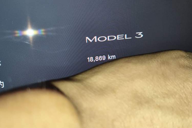 Used Tesla Model 3 2022 Rear-Wheel-Drive Version Odometer Close Up