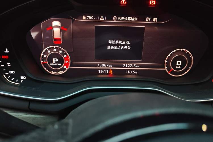 Used Audi A4L 2019 40 TFSI Fashion Edition China VI Emission Standard Odometer Close Up