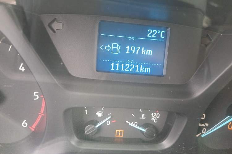 Used Ford Transit 2020 2.0T Diesel Multi-Function Commercial Vehicle Mid-Chassis Low-Roof Design with Dual Rear Doors Meeting China VI Emission Standards Odometer Close Up