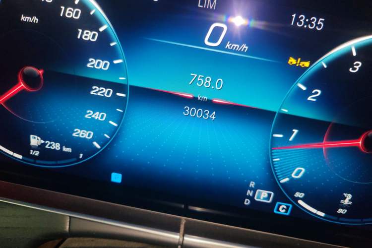 Used Mercedes-Benz E-Class 2023 E 300 L Sporty and Stylish Model Odometer Close Up