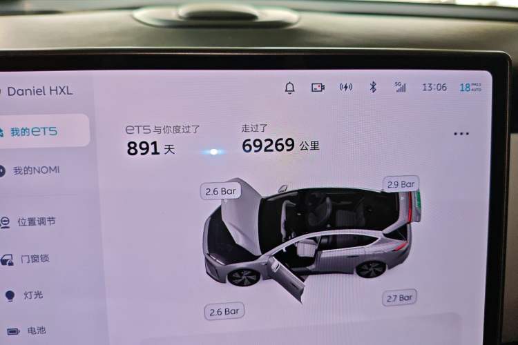 Used Nio ET5 2022 75 kWh Odometer Close Up