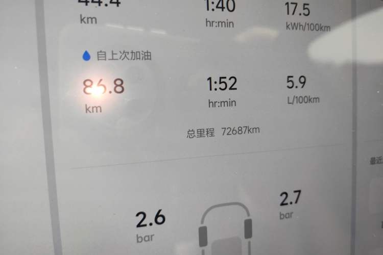 Used Li Auto L7 2023 Pro Model Odometer Close Up