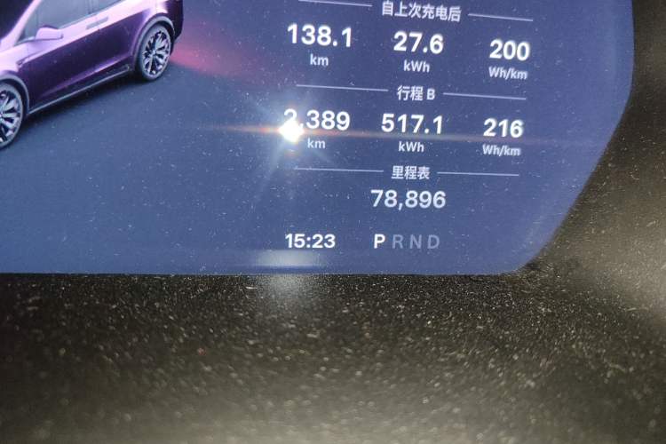 Used Tesla Model X 2019 Long-Range Version Odometer Close Up