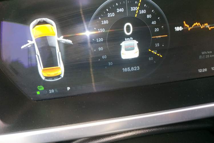 Used Tesla Model S 2014 S P85 Odometer Close Up