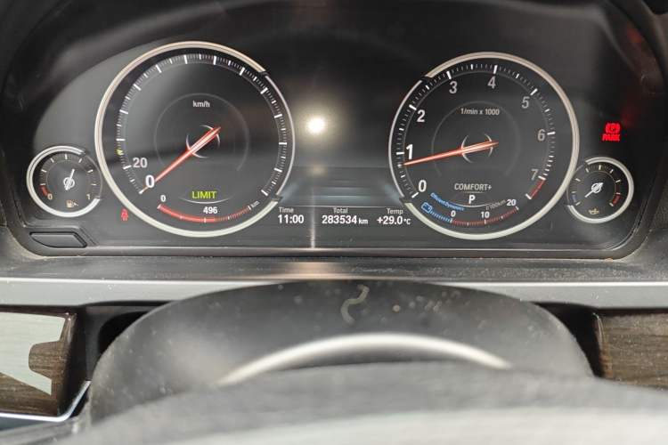 Used BMW 7 Series 2013 730Li Luxury Model Odometer Close Up