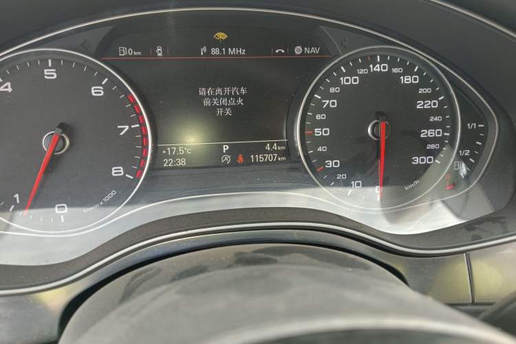 Used Audi A7  Odometer Close Up