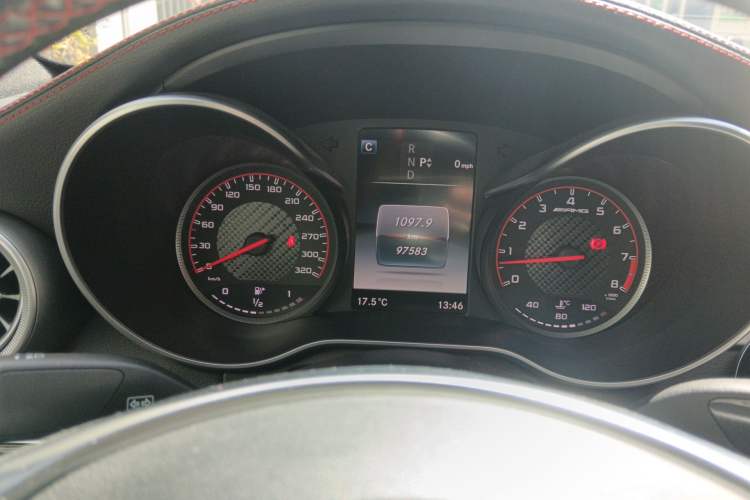 Used Mercedes-Benz C-Class AMG 2015 AMG C 63 S Odometer Close Up