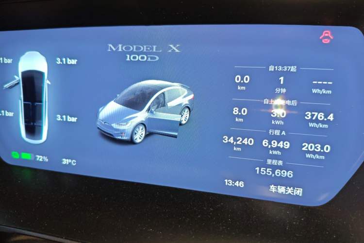 Used Tesla Model X 2017 X 100D Long Range Edition Instrument Cluster