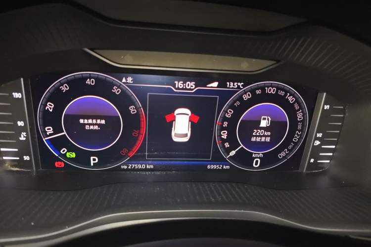 Used Skoda Kodiaq 2019 Facelifted TSI330 7-Seater Two-Wheel-Drive Luxury Enjoyment Edition China VI Standard Instrument Cluster