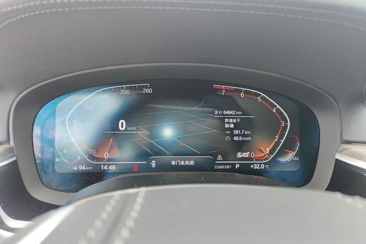 Used BMW 5 Series 2022 Updated 530Li Leading Edition Luxury Package Odometer Close Up