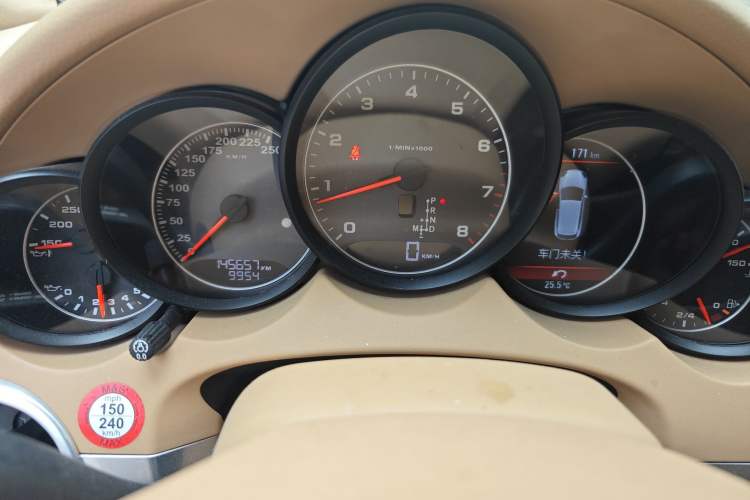 Used Porsche Cayenne  Odometer Close Up