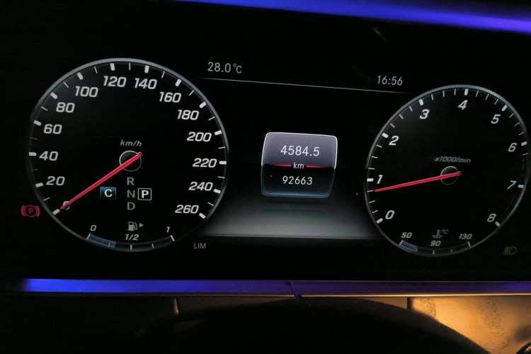 Used Mercedes-Benz E-Class 2019 E 300 L Sporty and Stylish Model Odometer Close Up