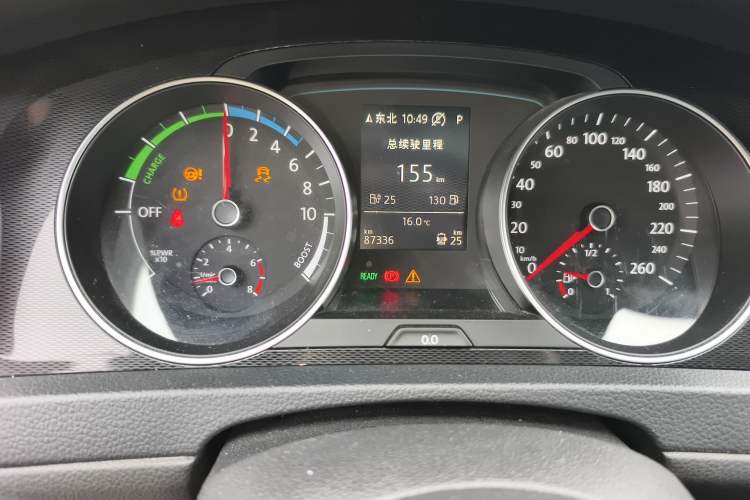 Used Volkswagen Golf 2015 GTE model Odometer Close Up
