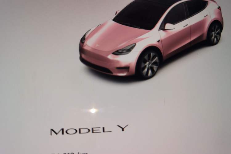 Used Tesla Model Y 2022 Revised Version Rear-Wheel Drive Odometer Close Up