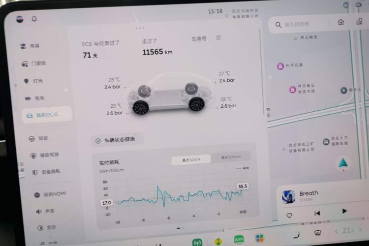 Used Nio EC6 2025 75 kWh Instrument Cluster