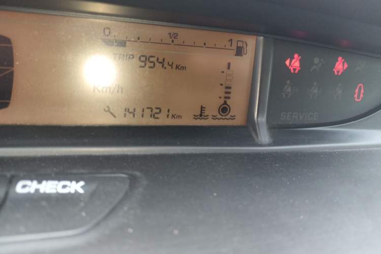 Used Citroen C-Quatre 2012 Sedan 1.6L Automatic Prestige Model Odometer Close Up