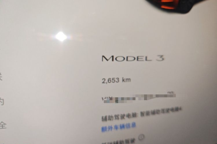 Used Tesla Model 3 2025 Rear-Wheel-Drive Version Odometer Close Up