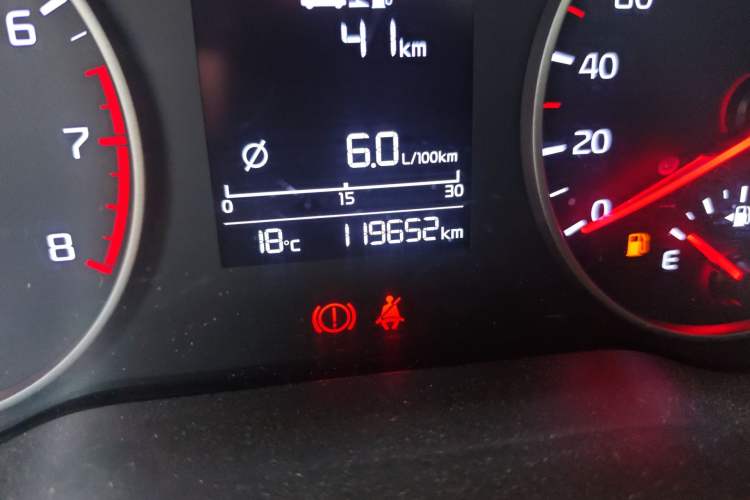 Used Kia K2 2017 Sedan 1.4L Automatic Transmission 15th Anniversary Special Edition GLS Odometer Close Up