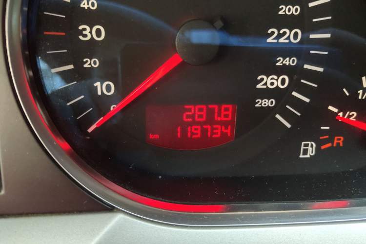 Used Audi A6L 2005 2.0T automatic standard version Odometer Close Up