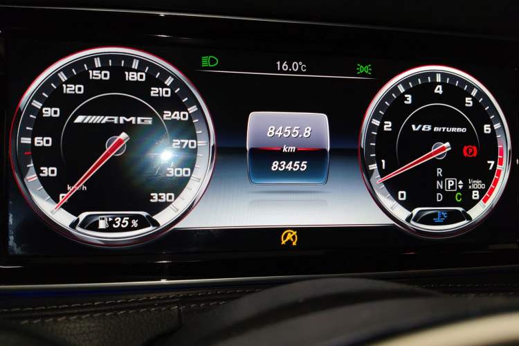 Used Mercedes-Benz S-Class AMG 2016 AMG S 63 L 4MATIC Odometer Close Up