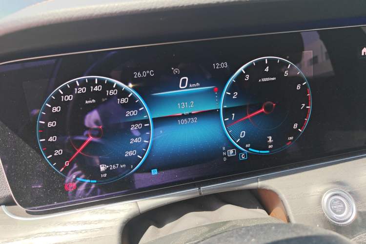 Used Mercedes-Benz E-Class 2021 E 300 L Sporty and Stylish Model Odometer Close Up