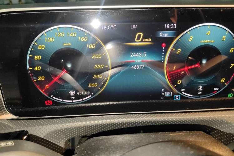 Used Mercedes-Benz A-Class 2020 A 200 L Sport Sedan Odometer Close Up