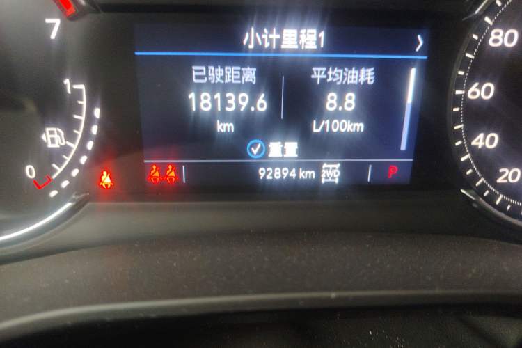 Used Cadillac XT6 2022 2.0T Six-Seater Four-Wheel-Drive Luxury Standard Edition Odometer Close Up