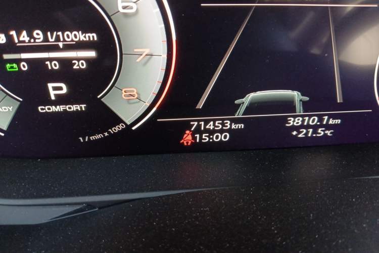 Used Audi A6L 2020 45 TFSI Prestige Dynamic Edition Odometer Close Up