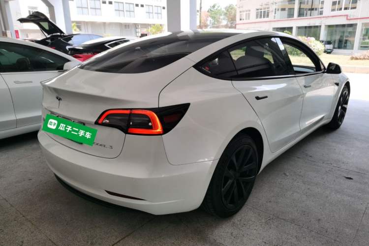 Used Tesla Model 3 2021 Standard Range Rear-Drive Upgraded Version Rear Right 45 Deg