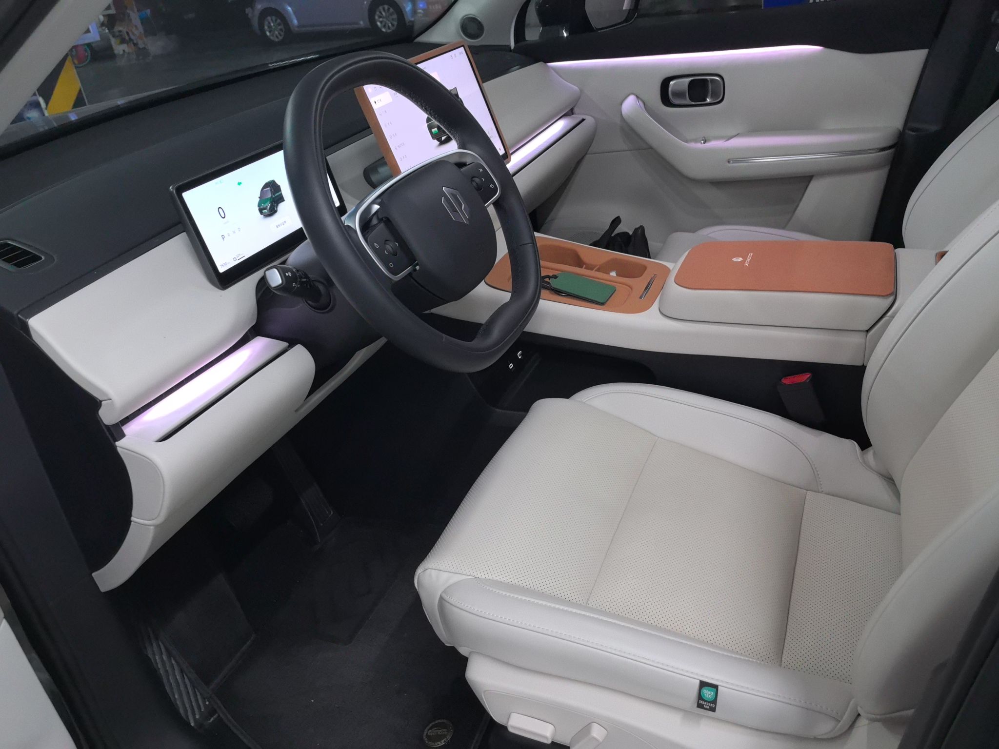 المقاعد الأمامية داخل السيارة