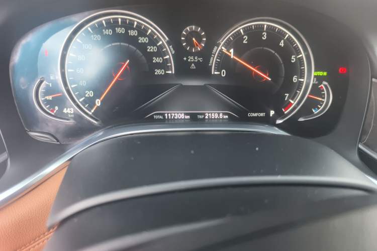 Used BMW 7 Series 2016 730Li Luxury Model Odometer Close Up