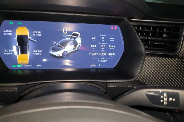 Used Tesla Model X 2020 Performance High-Performance Edition Odometer Close Up