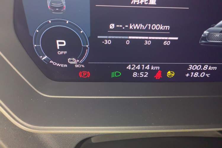 Used Audi Q4 e-tron 2022 50 e-tron quattro Visionary Edition Odometer Close Up