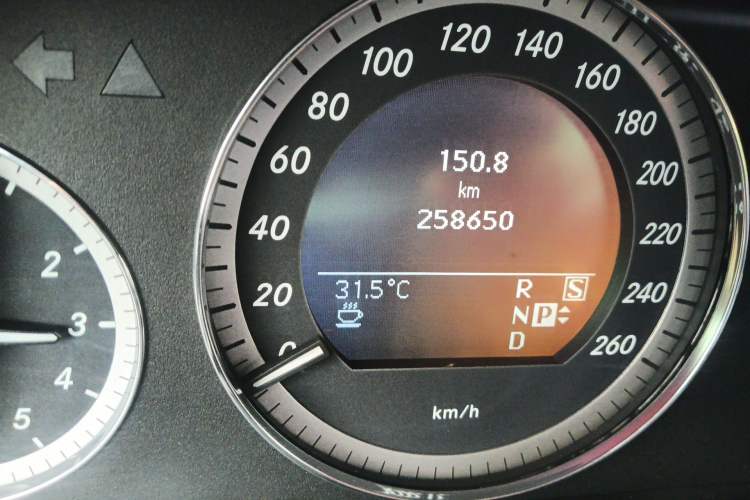 Used Mercedes-Benz E-Class 2011 E 300 L Elegant Model Odometer Close Up