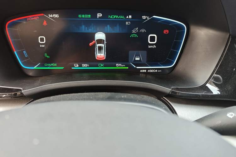 Used BYD Song PLUS New Energy 2023 Champion Edition EV 520KM Flagship Model Odometer Close Up