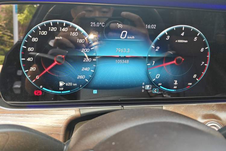 Used Mercedes-Benz E-Class 2021 E 300 L Luxury Model Odometer Close Up