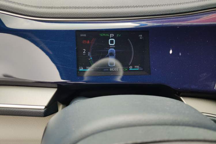 Used BYD Qin PLUS 2021 DM-i 55KM Flagship Model Odometer Close Up