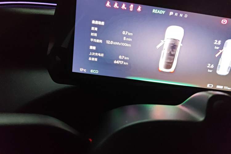 Used XPeng P7 2022 586G Odometer Close Up