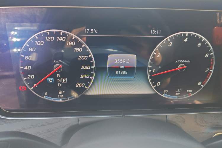 Used Mercedes-Benz E-Class 2017 E 300 L Sporty and Stylish Model Odometer Close Up