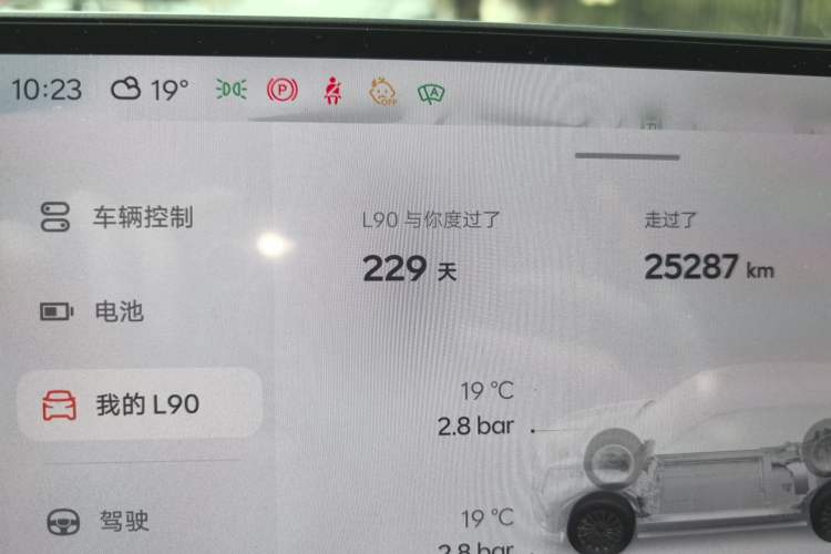 Used ONVO Luxeed L90 2025 Model—Ultra Six-Seater Version Odometer Close Up